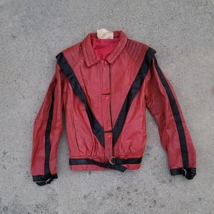Vtg 1980s Michael Jackson Thriller Leather Jacket